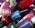 Close up of many colorsÃÂ of nail polish Royalty Free Stock Photo